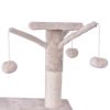 Beige cat climbing frame, cat tree, cat tower with a hammock and a room